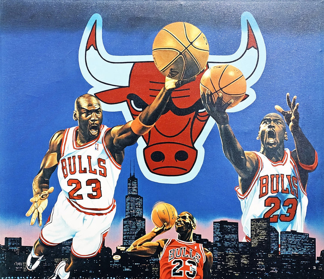Michael Jordan Auto 30x40 Chicago's Finest Canvas Photo Sig 10 UDA Holo #23/123