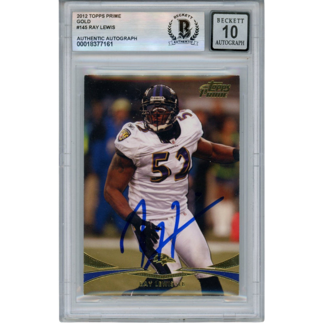 Ray Lewis Autographed 2023 Topps Resurgence #66 Trading Card Beckett 52990