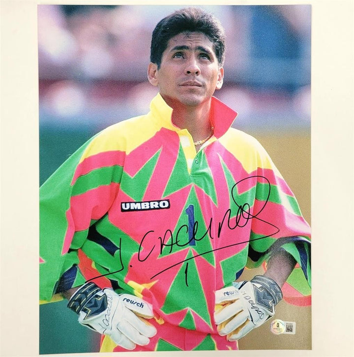 Jorge Campos signed 11x14 photo Team Mexico LA Galaxy autograph ~ Beckett BAS