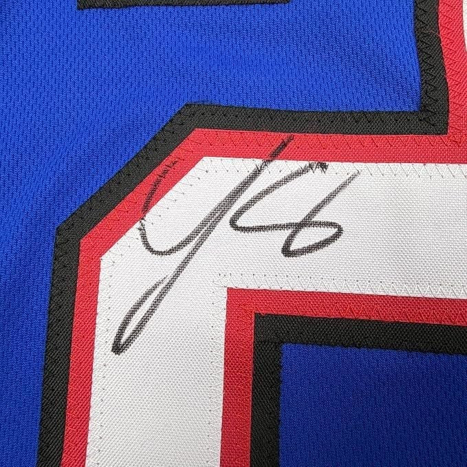 Framed Autographed LeSean McCoy 35x39 Buffalo Blue Football Jersey JSA COA