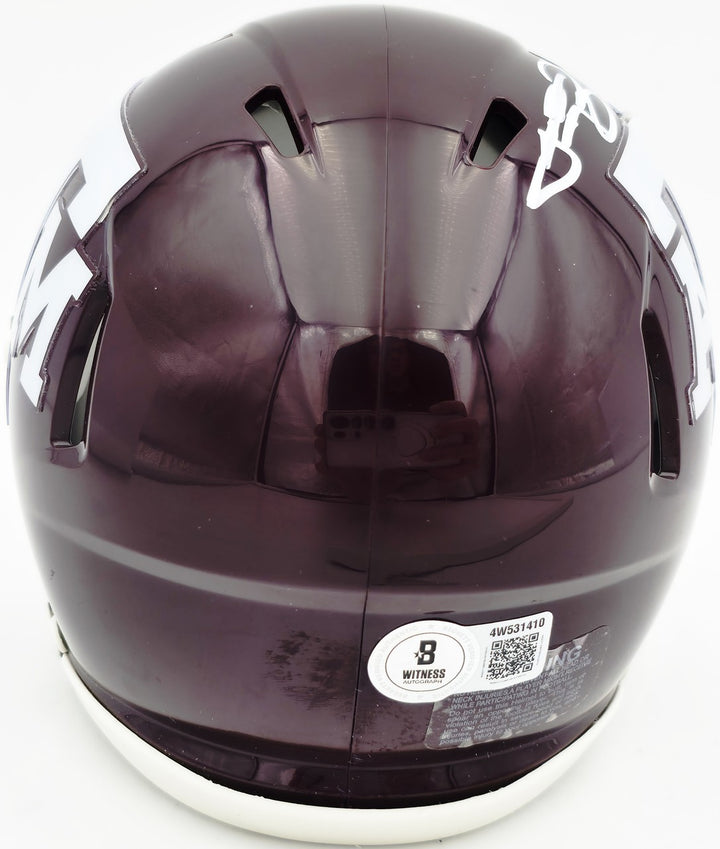 Johnny Manziel Signed Texas A&M Aggies Maroon Speed Mini Helmet Beckett Witness