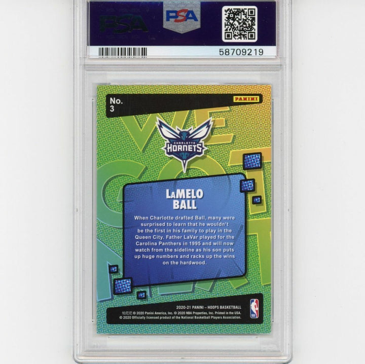 Graded 2020-21 Panini Hoops LAMELO BALL #3 We Got Next Rookie RC Card PSA 10