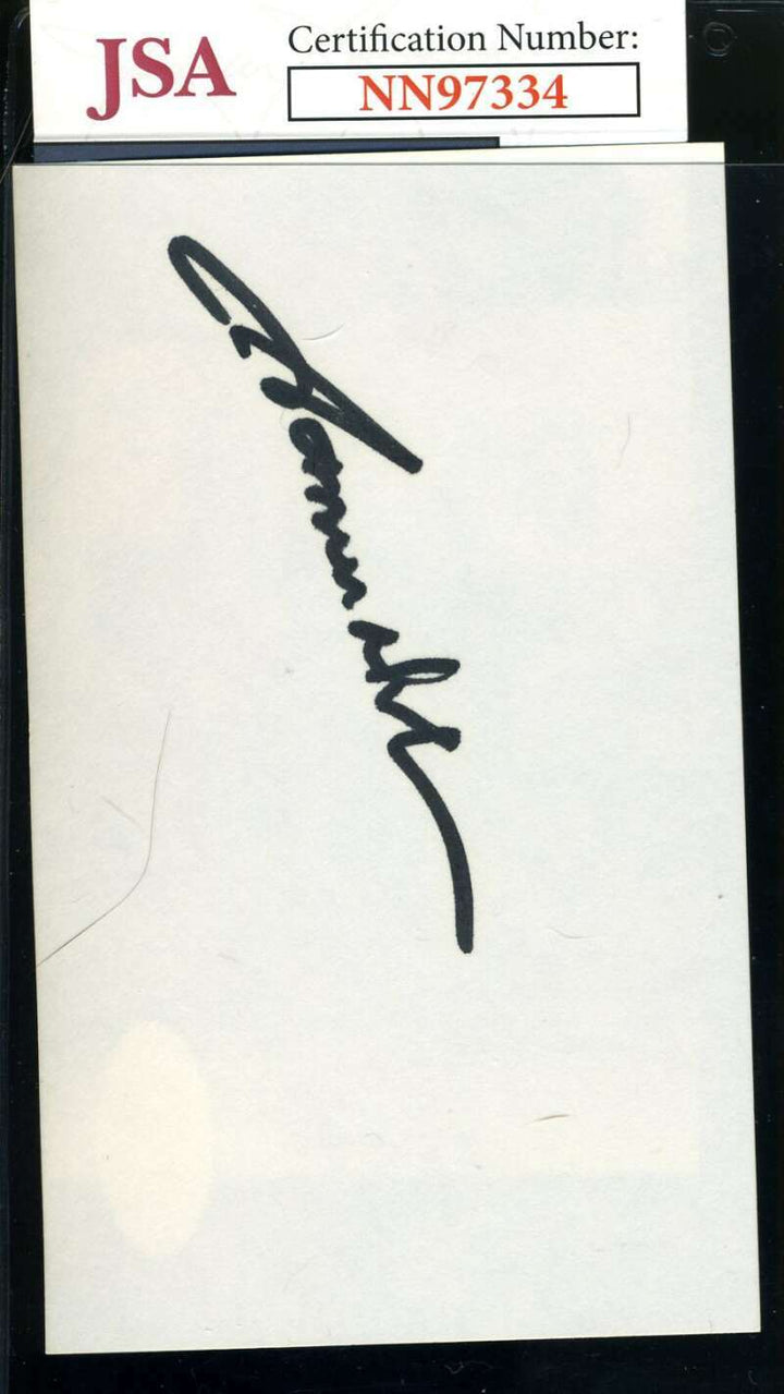 James Doohan JSA Cert Signed 3x5 Index Card Star Trek Autograph