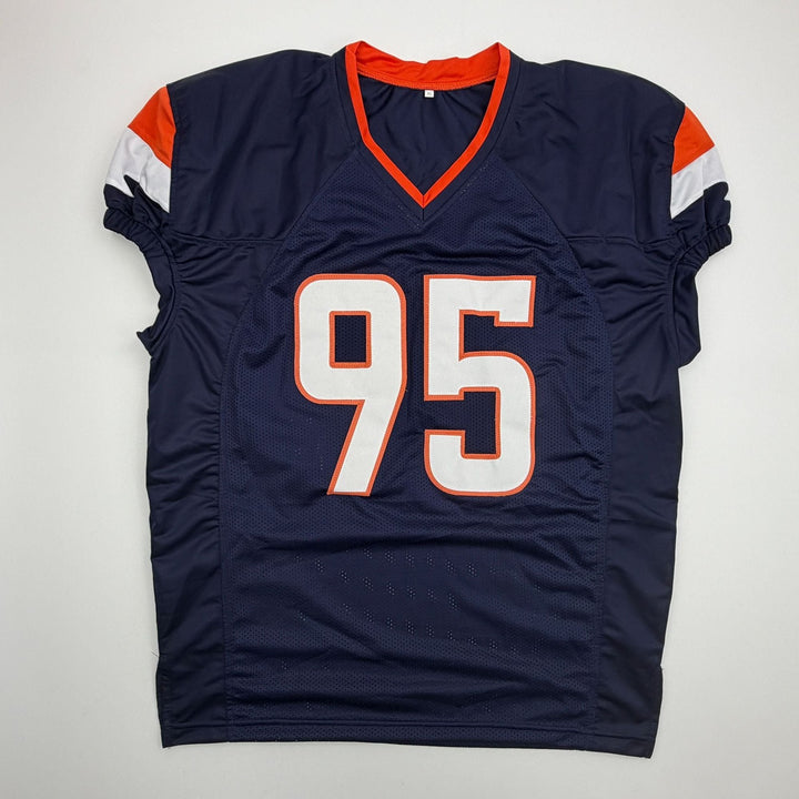 Autographed/Signed Sai'vion Jones Denver Blue Pro Cut Jersey Beckett BAS COA