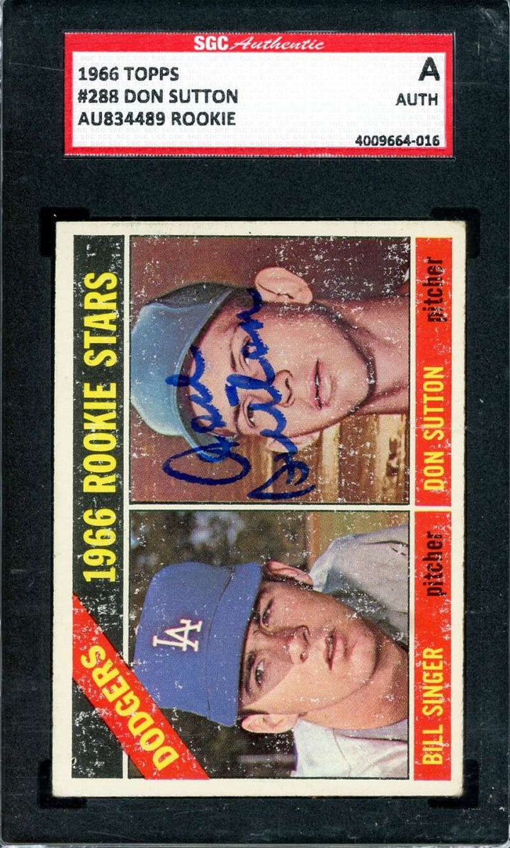 Don Sutton SGC Coa Signed 1966 Topps Rookie Autograph