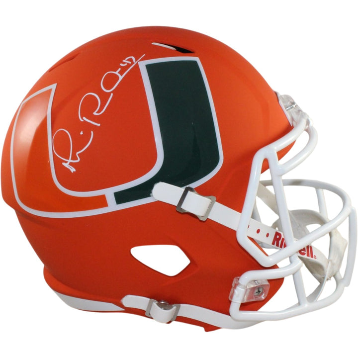 Michael Irvin Autographed Miami Hurricanes F/S AMP Helmet Beckett Witness 56368
