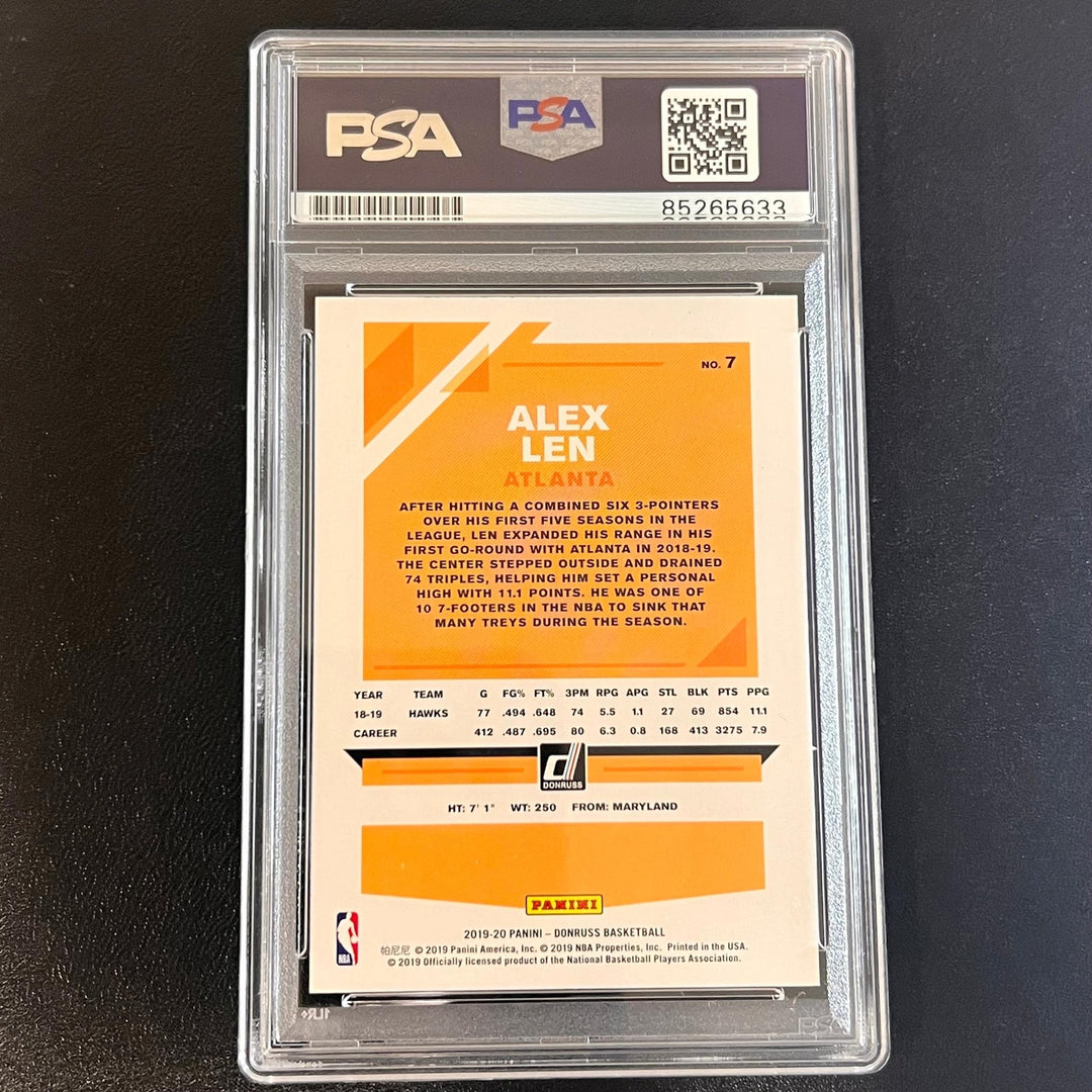 2019-20 Panini Donruss Basketball #7 Alex Len Signed Card AUTO PSA Slabbed Hawks