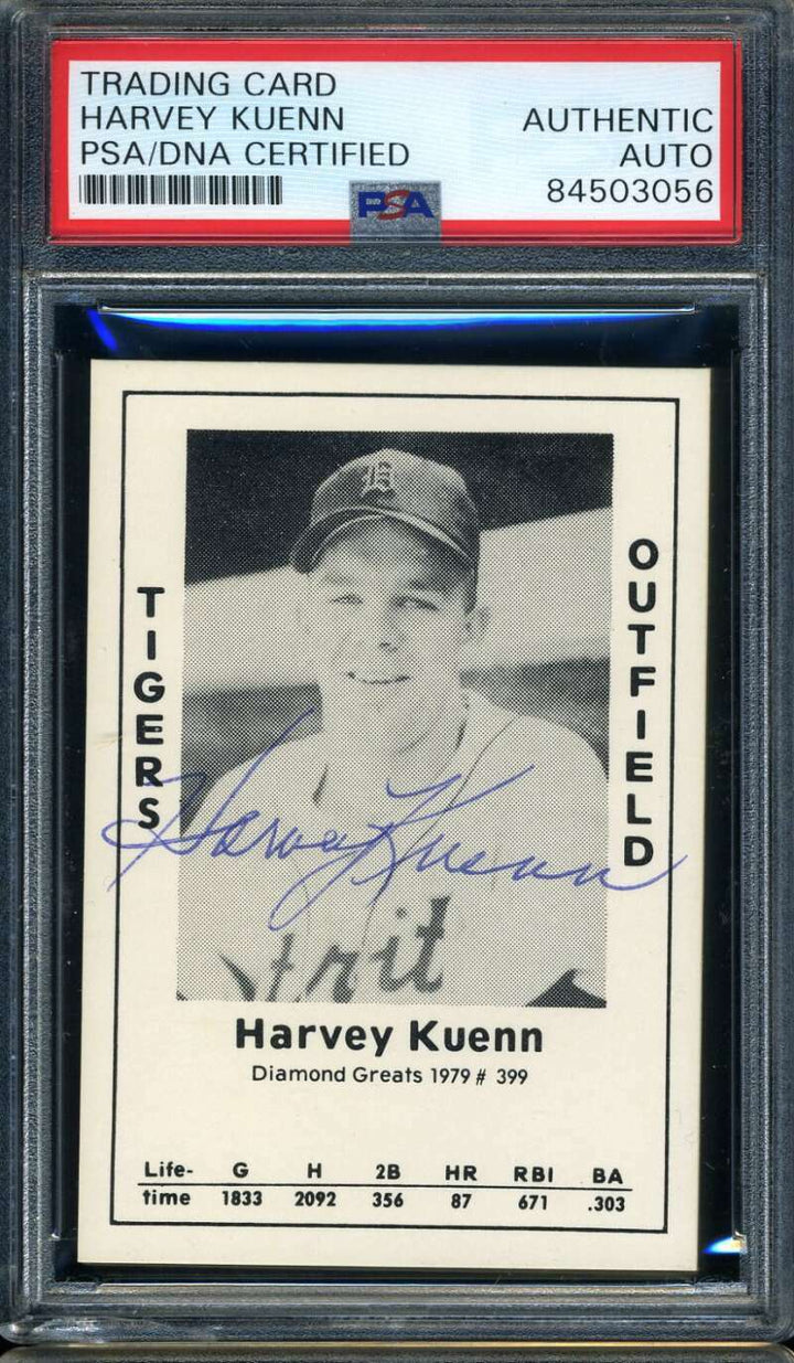 Harvey Kuenn PSA DNA Signed 1979 Diamond Greats Autograph Detroit Tigers