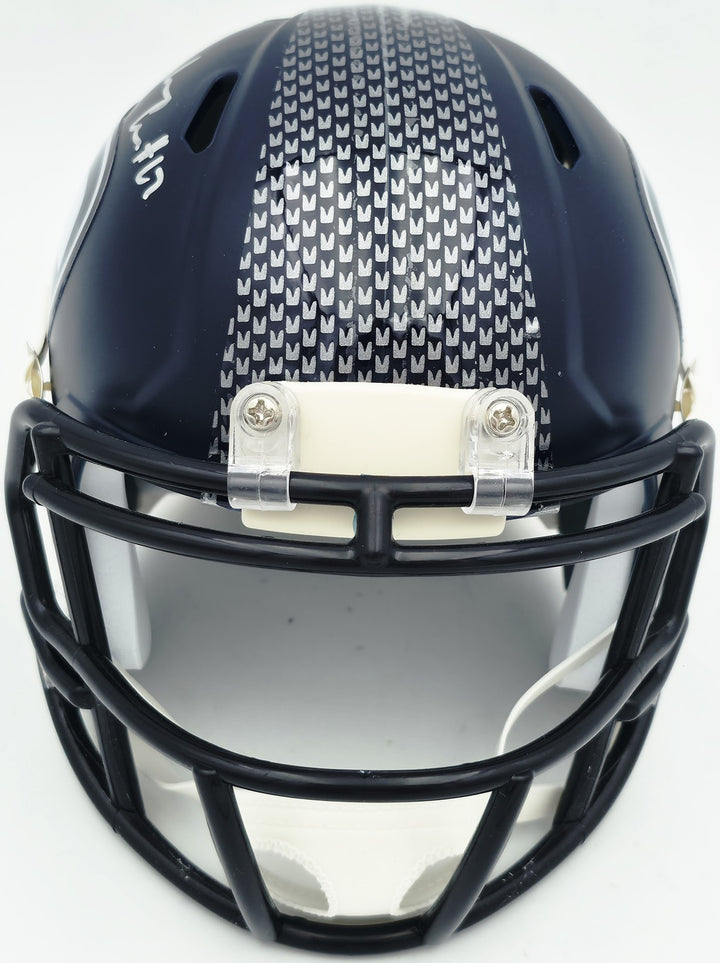 Charles Cross Signed Seattle Seahawks Blue Speed Mini Helmet MCS Holo