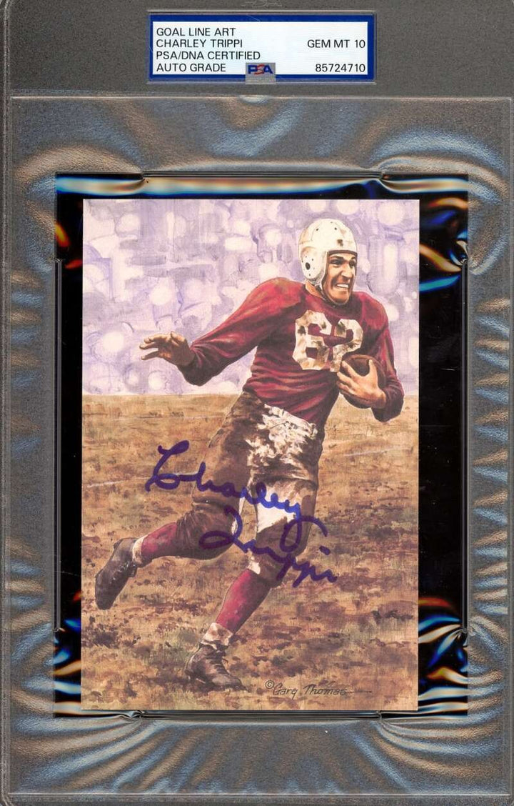 Charley Trippi Gem Mint 10 PSA DNA Autograph Goal Line Art Card GLAC Signed