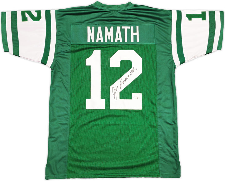 New York Jets Joe Namath Signed Green Jersey Beckett Wit