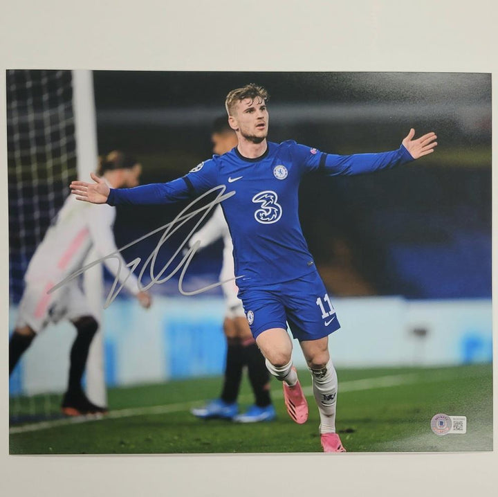 Timo Werner signed Chelsea 11x14 photo #4 Germany autograph (B) Beckett BAS Holo