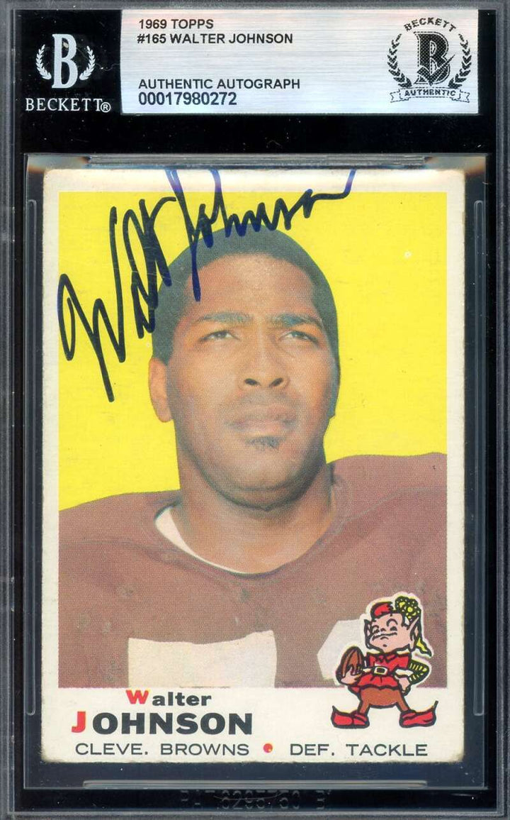 Walter Johnson Beckett BAS Signed 1969 Topps Rookie Autograph