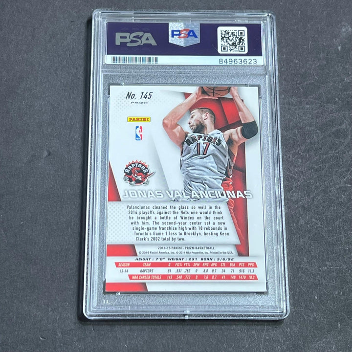 2014-15 Panini Prizm #145 Jonas Valanciunas Signed Card AUTO PSA Slabbed Toronto