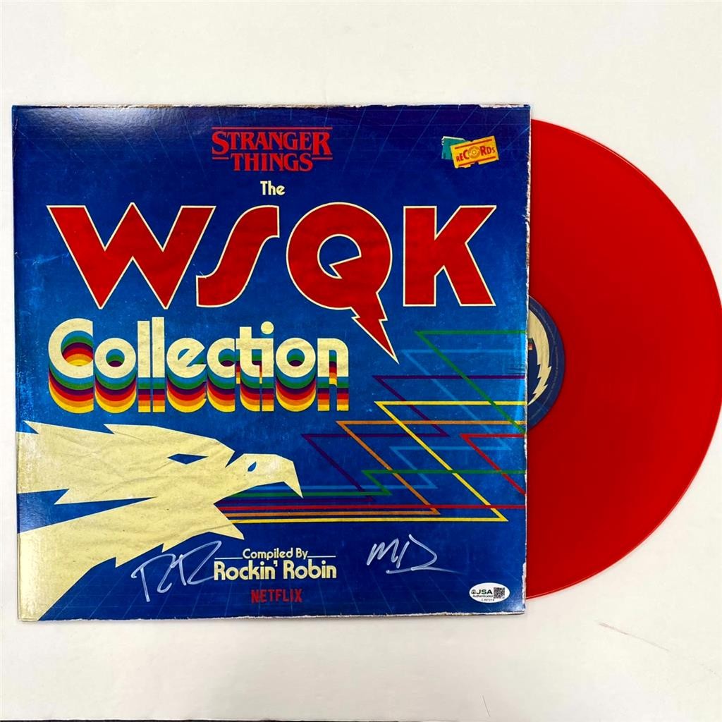 Ross & Matt Duffer signed Stranger Things WSQK Record Vinyl Cover auto (A) ~ JSA