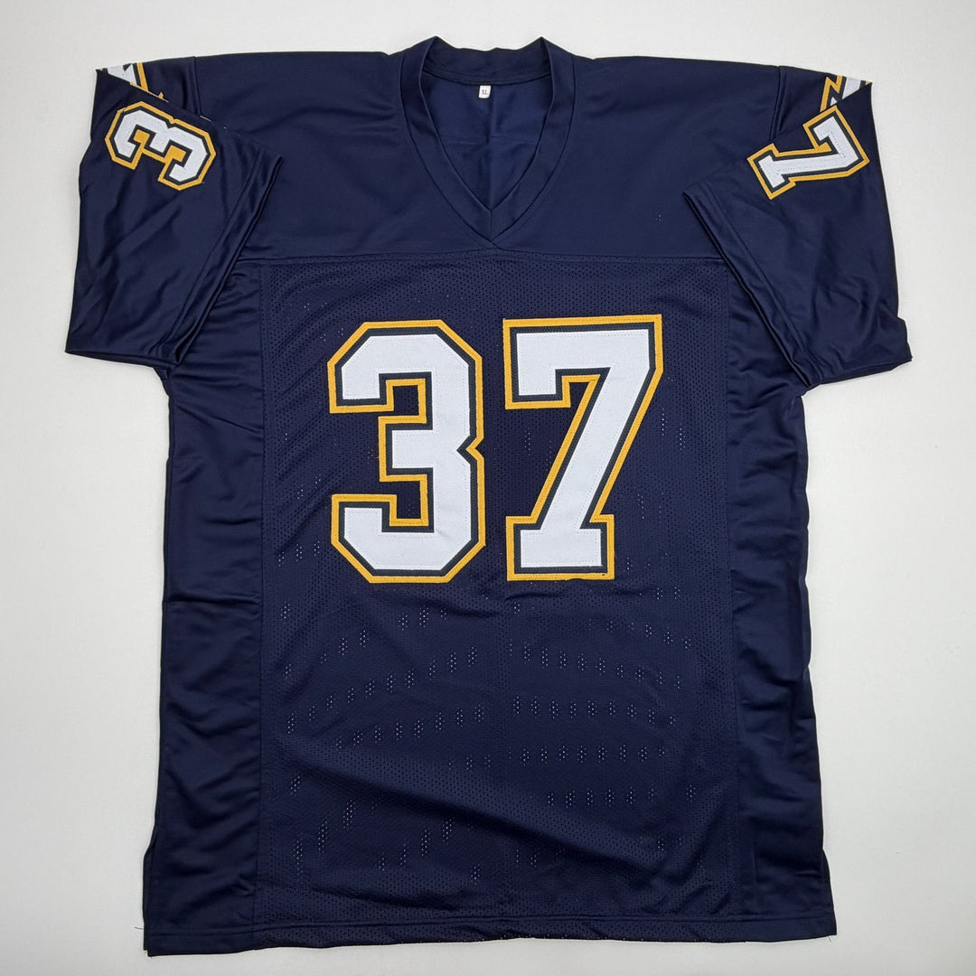 Autographed/Signed Rodney Harrison San Diego Navy Blue Jersey Beckett BAS COA