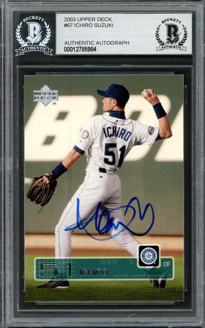 Ichiro Suzuki Signed 2003 Upper Deck Card 67 Seattle Mariners Beckett
