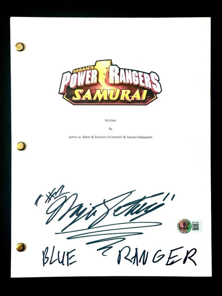Najee De-Tiege signed "Blue Ranger" Power Rangers Samurai script (B) Beckett BAS