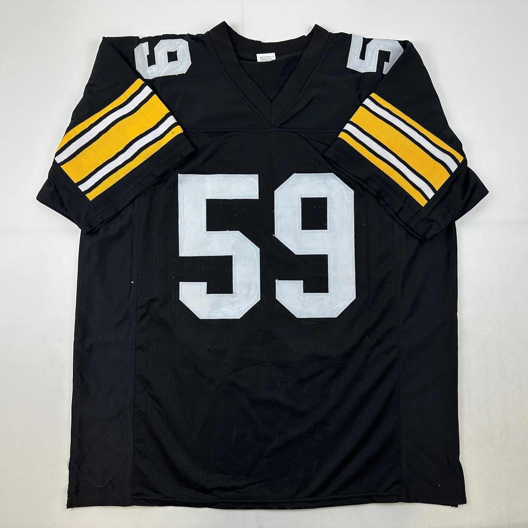 Facsimile Autographed Jack Ham Pittsburgh Black Reprint Jersey Size Men's XL