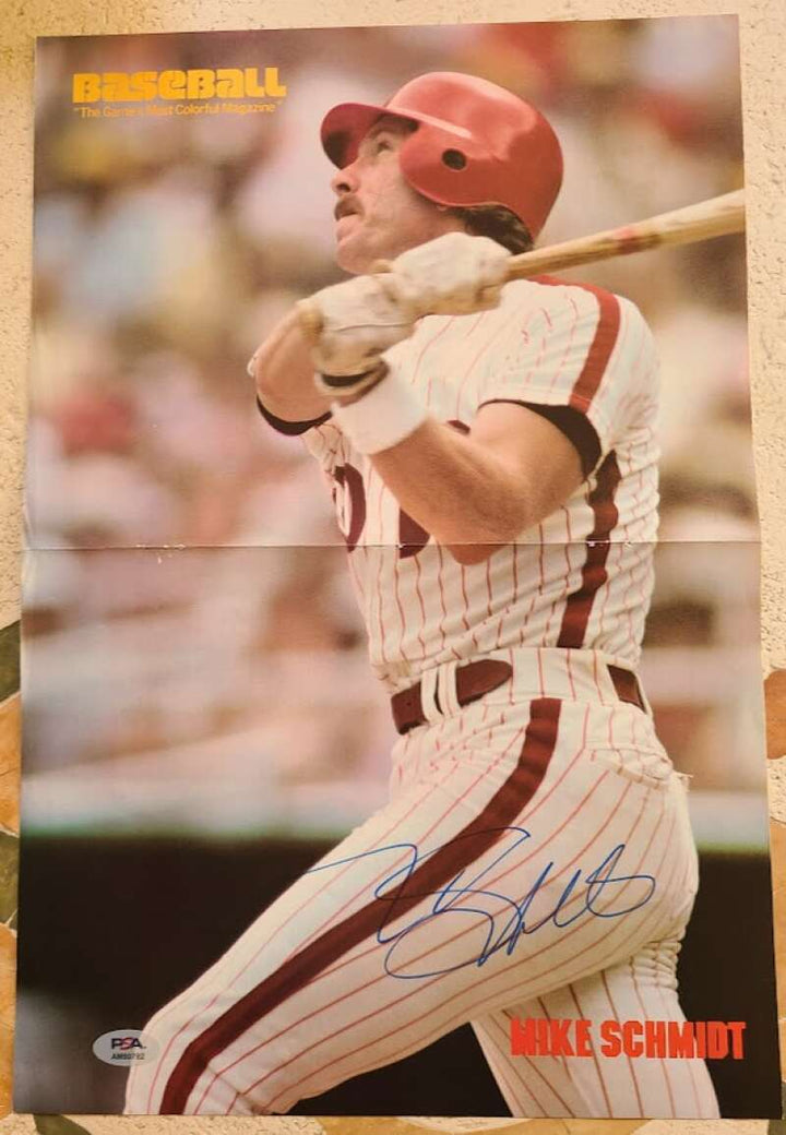 Mike Schmidt PSA DNA Signed 11x16 Baseball Magazine Centerfold Autograph Phillie