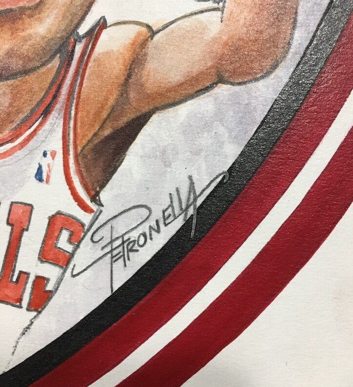 1992 Chicago Bulls NBA Champions Original Petronella Painting Michael Jordan 1/1