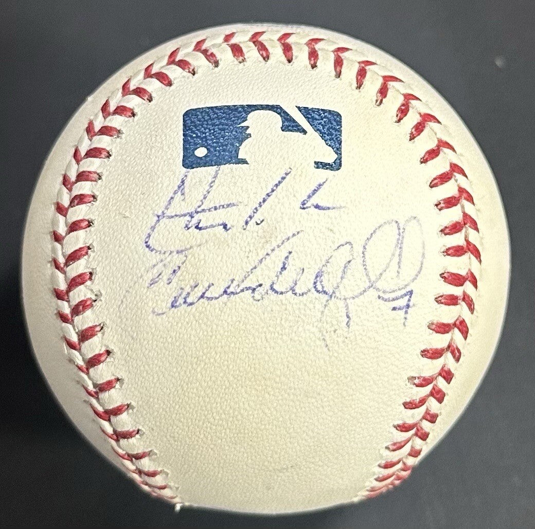 Albert Pujols Signed Official MLB Baseball LA Angels Scioscia 4 Auto PSA LOA