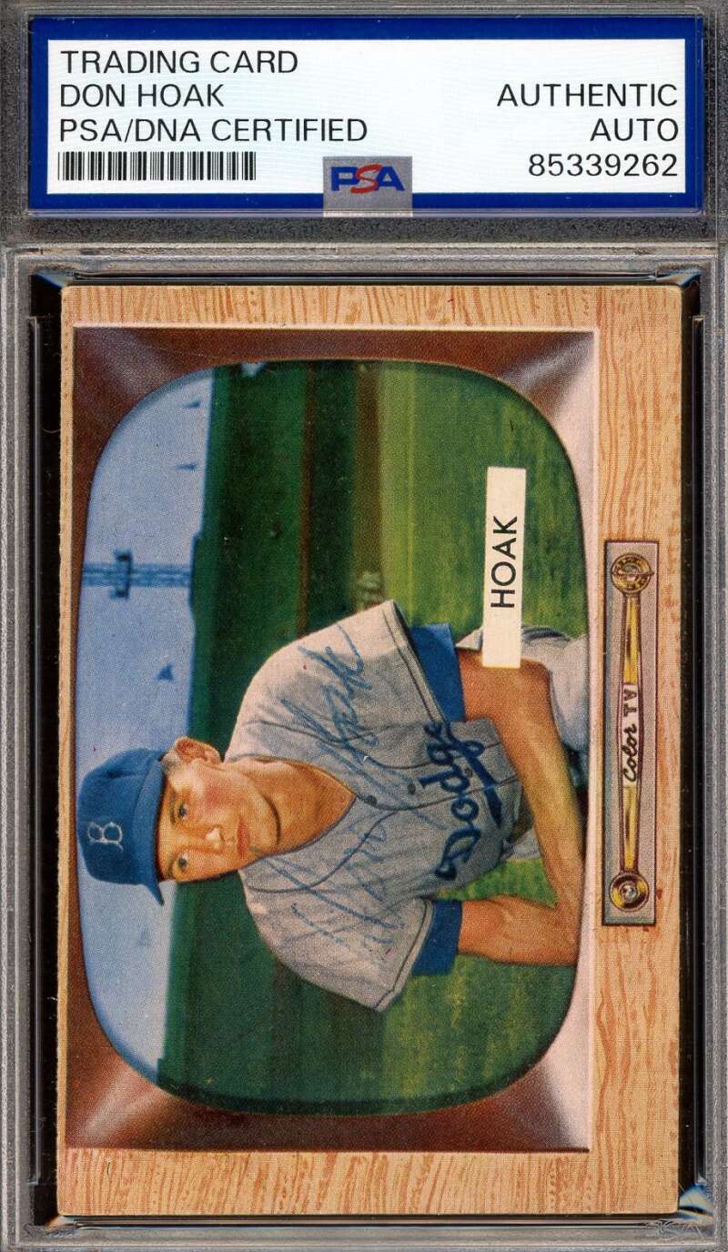 Don Hoak PSA DNA Signed 1955 Bowman Brooklyn Dodgers Autograph