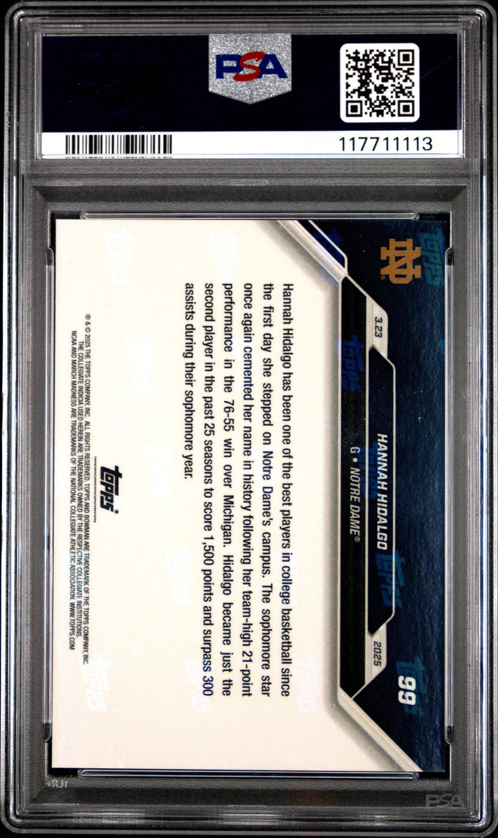 Graded 2024 Topps Bowman U Now Hannah Hidalgo #99 Rookie Basketball Card PSA 10