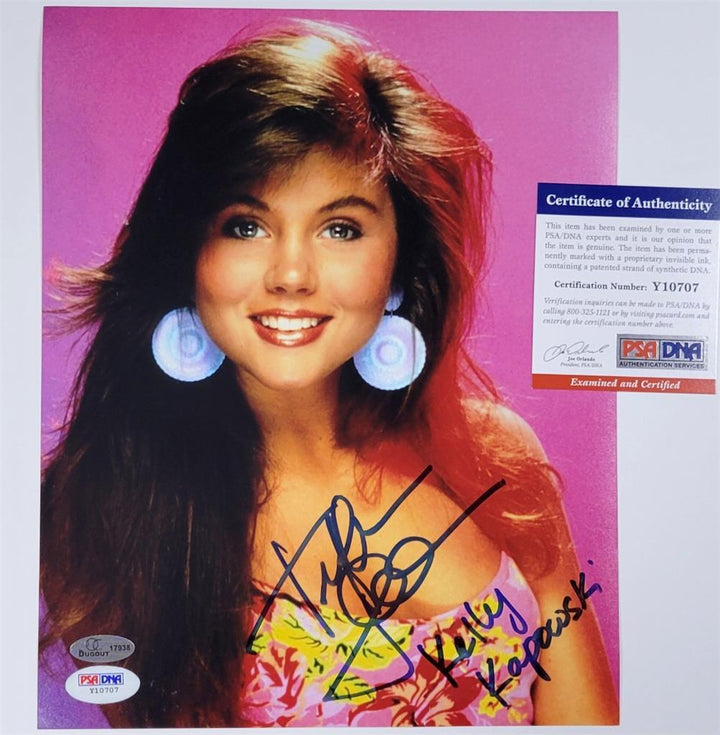Tiffani Thiessen signed "Kelly Kapowski" 8x10 photo #2 autograph ~ PSA/DNA COA