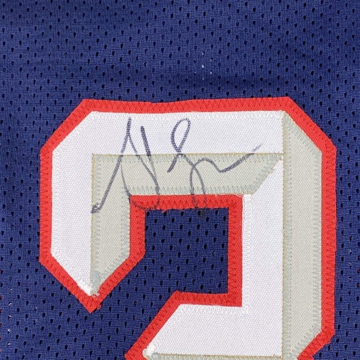 FRAMED Signed STEVE FRANCIS 35x39 Houston Blue Jersey JSA COA Auto