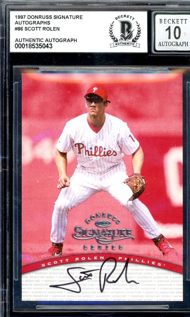 Scott Rolen Gem Mint 10 Beckett BAS Signed 1997 Donruss Signature Autograph