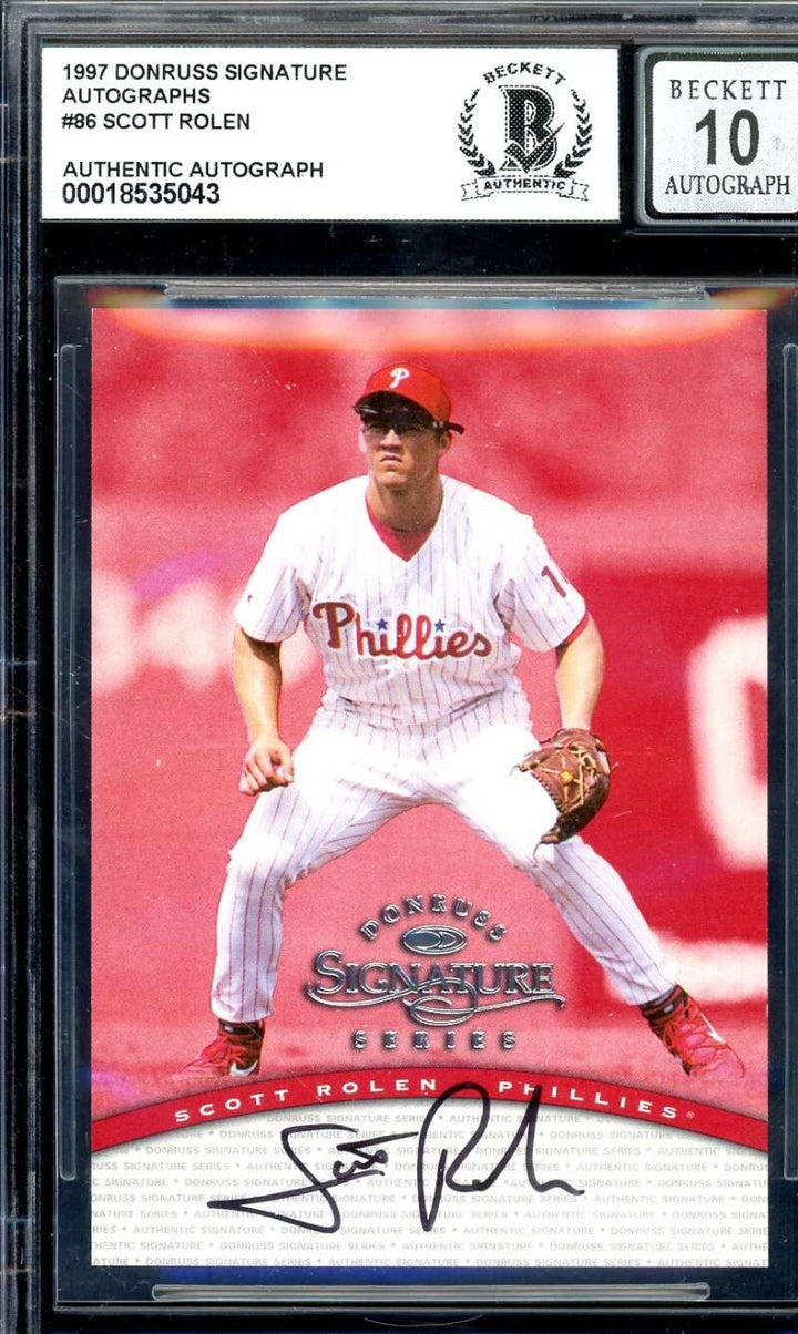 Scott Rolen Gem Mint 10 Beckett BAS Signed 1997 Donruss Signature Autograph