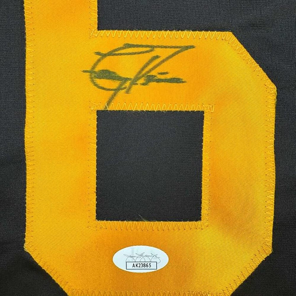 Framed Autographed/Signed Tony Pena 35x39 Pittsburgh Black Jersey JSA COA