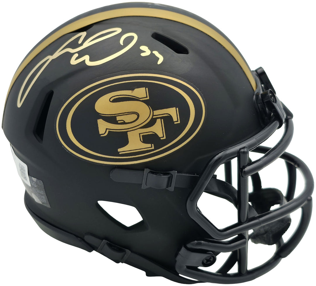 Fred Warner Signed 49ers Eclipse Black Speed Mini Helmet Beckett Witness