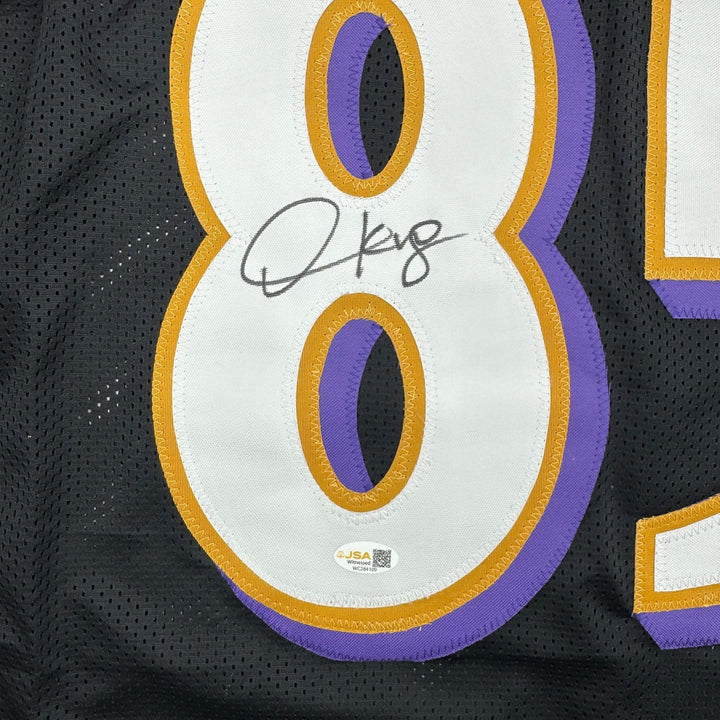 Autographed/Signed Derrick Mason Baltimore Black Football Jersey Beckett BAS COA