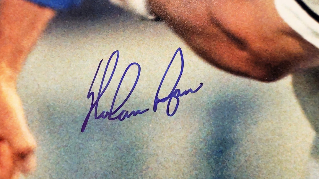 Nolan Ryan Signed 16x20 Photo Texas Rangers Fight vs. Robin Ventura Beckett QR