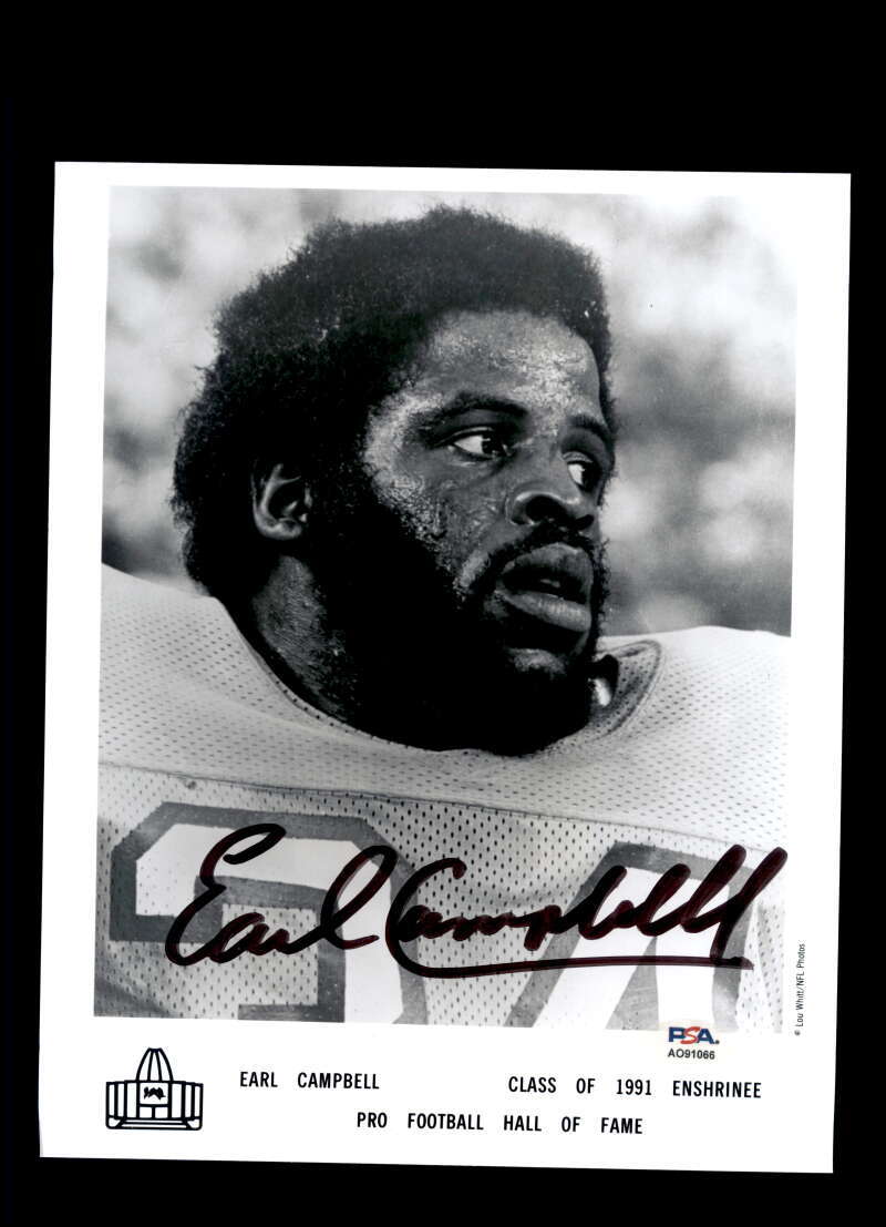 Earl Campbell PSA DNA Signed 8x10 Photo Autographed