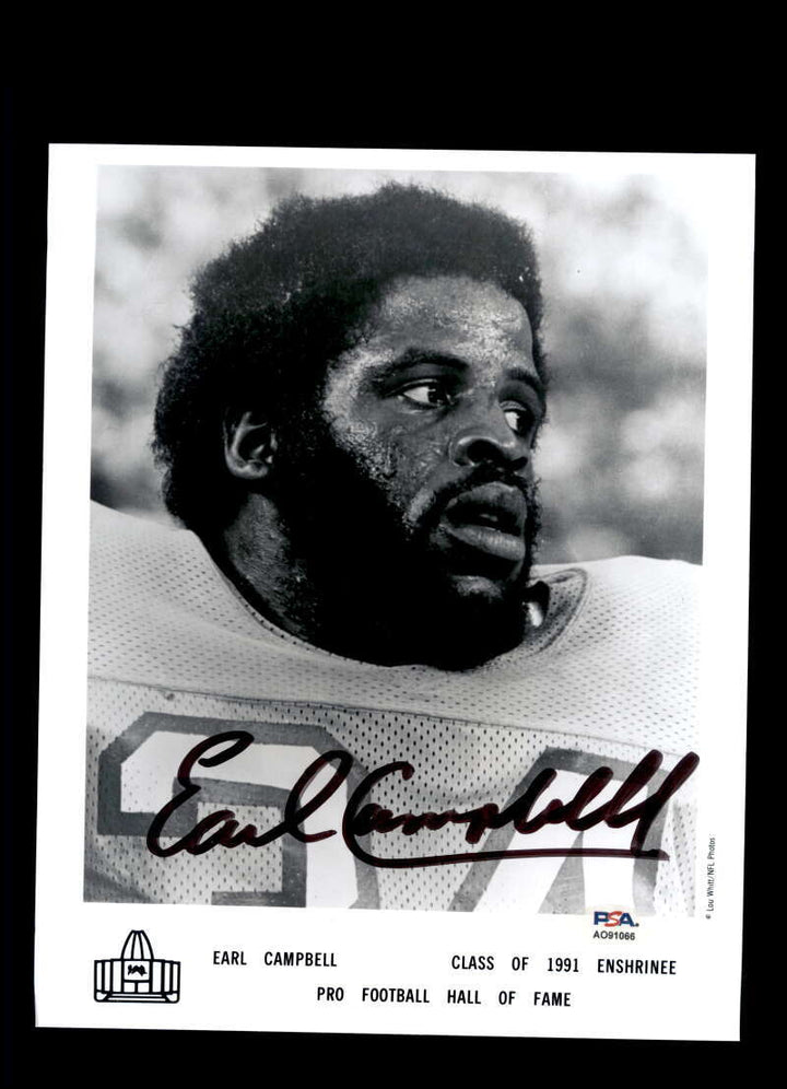 Earl Campbell PSA DNA Signed 8x10 Photo Autographed