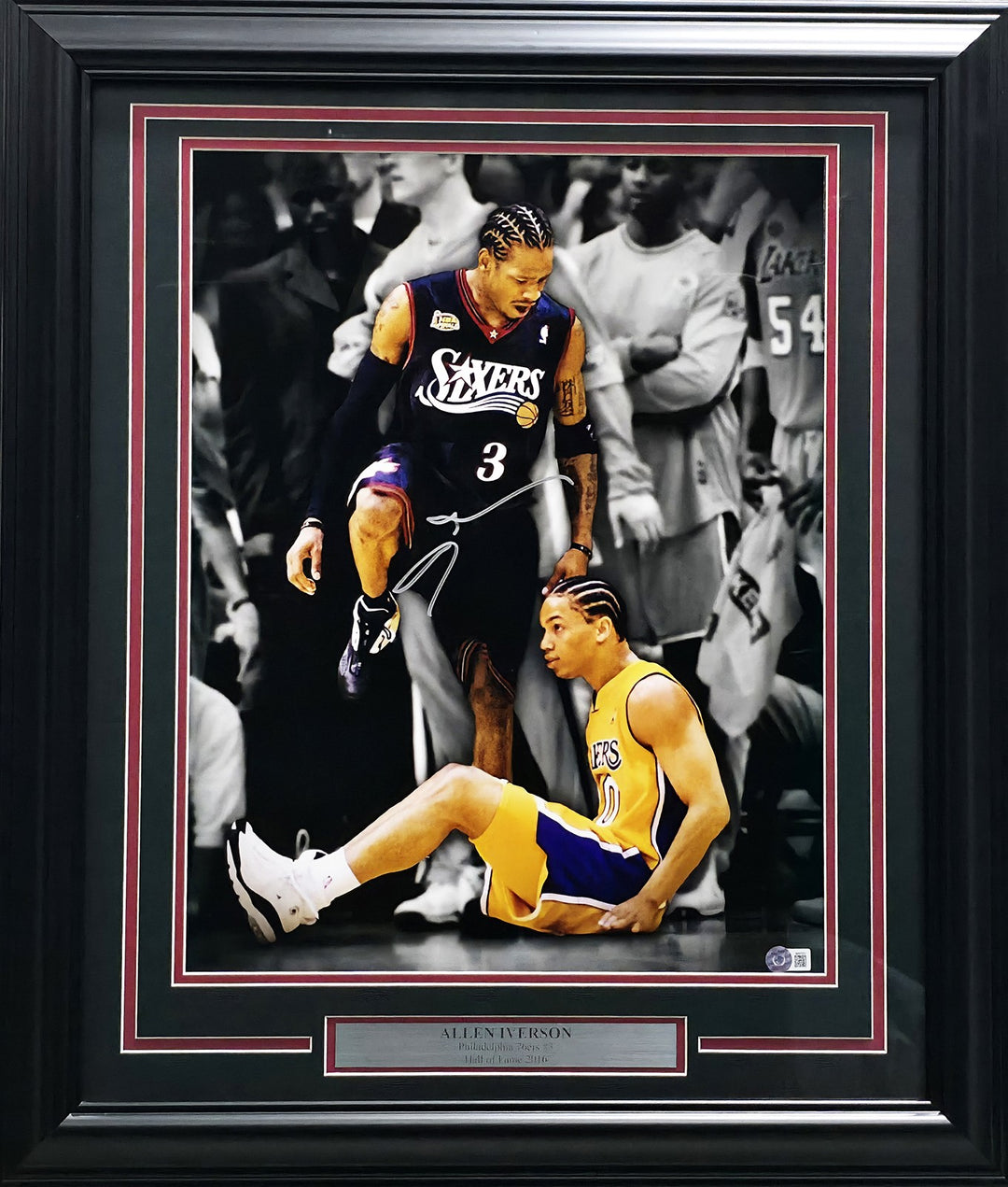 Allen Iverson Signed Framed 16x20 Photo 76ers (Damaged) Beckett Wit #W997620