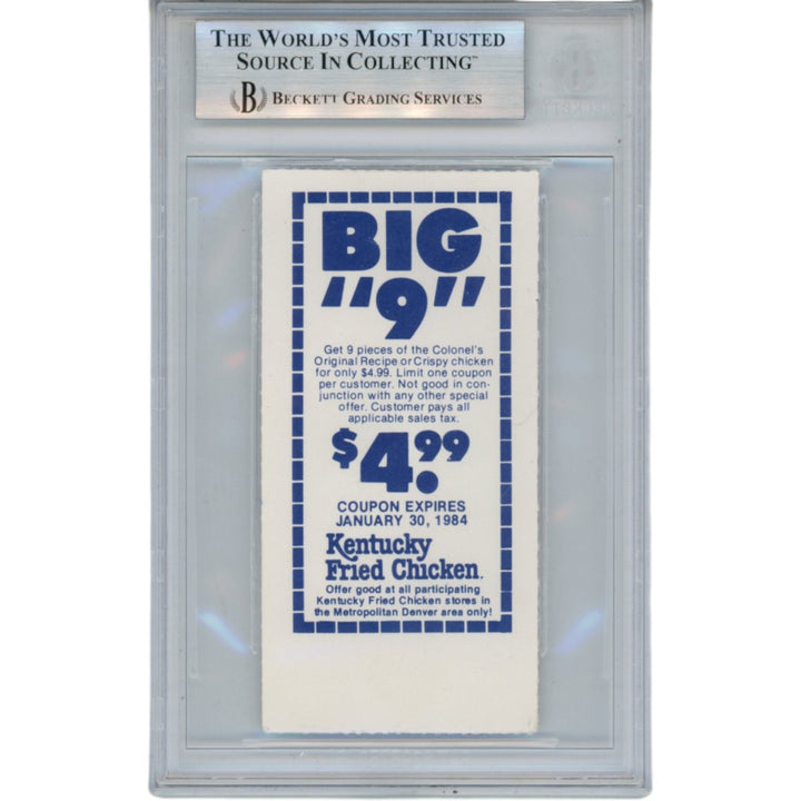 John Elway Autographed Denver Broncos 12/11/83 Ticket 1st Comeback Beckett 50998