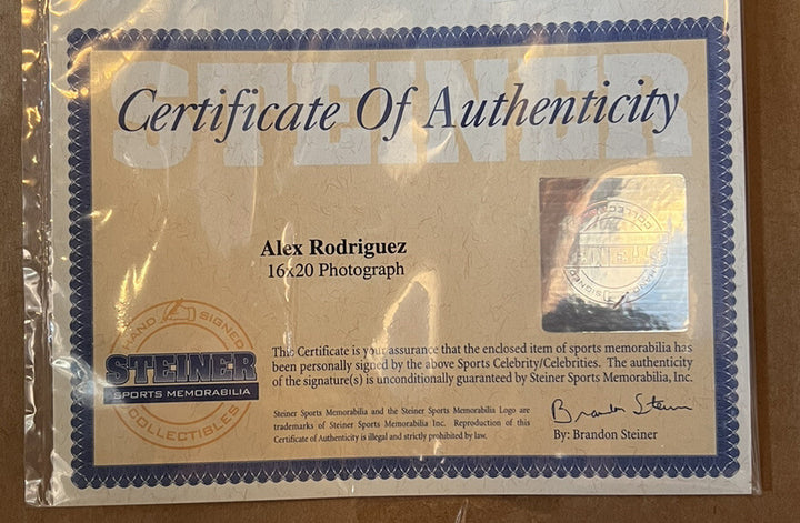 Alex Rodriguez Arod New York Yankees Signed 16x20 Photo Framed Auto Steiner COA