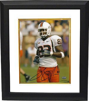Sinorice Moss signed Miami Hurricanes 8x10 Photo Custom Framed- Moss Hologram