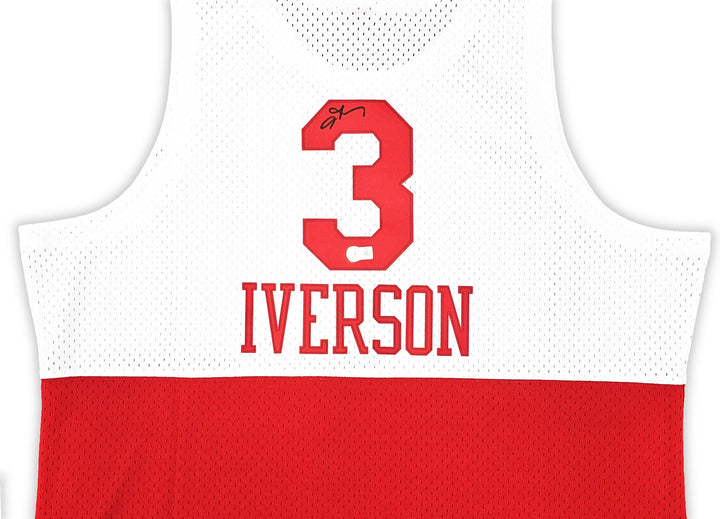76ers Allen Iverson Auto White Red Auth Mitchell Ness 03 Swingman Jersey 2X BAS