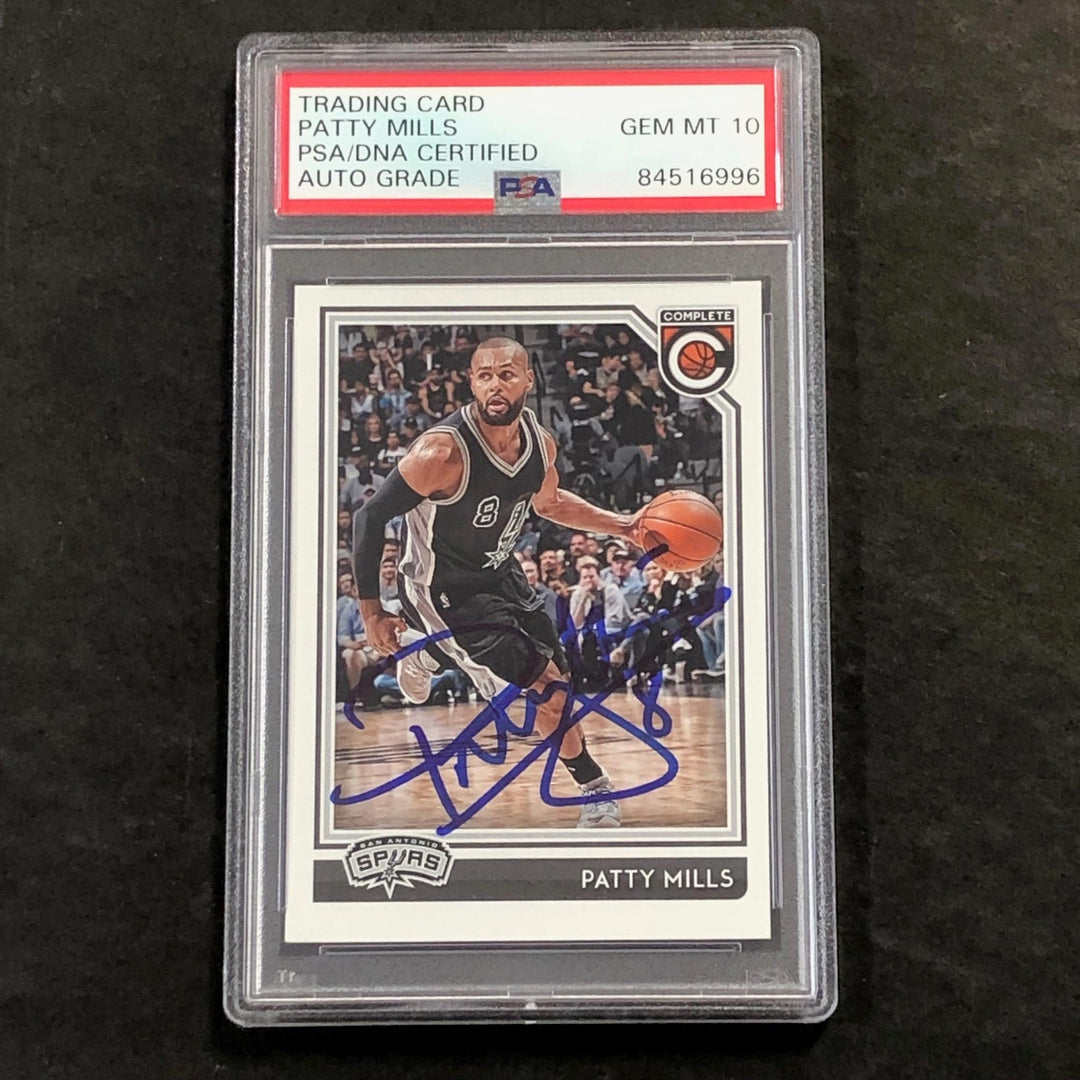 2016-17 Panini Complete #312 Patty Mills Signed Card AUTO 10 PSA/DNA Slabbed Spu