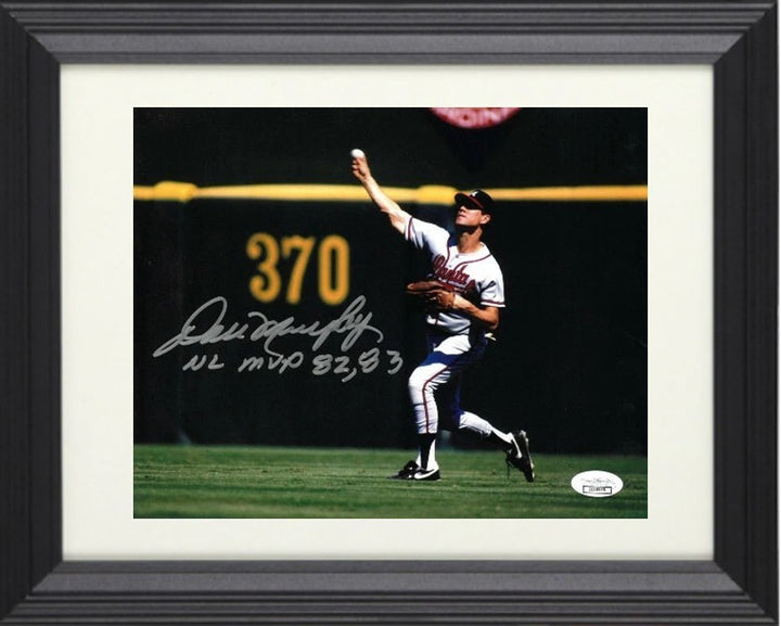 Dale Murphy signed Atlanta Braves 8x10 Photo Framed w/ NL MVP 82, 83 - JSA