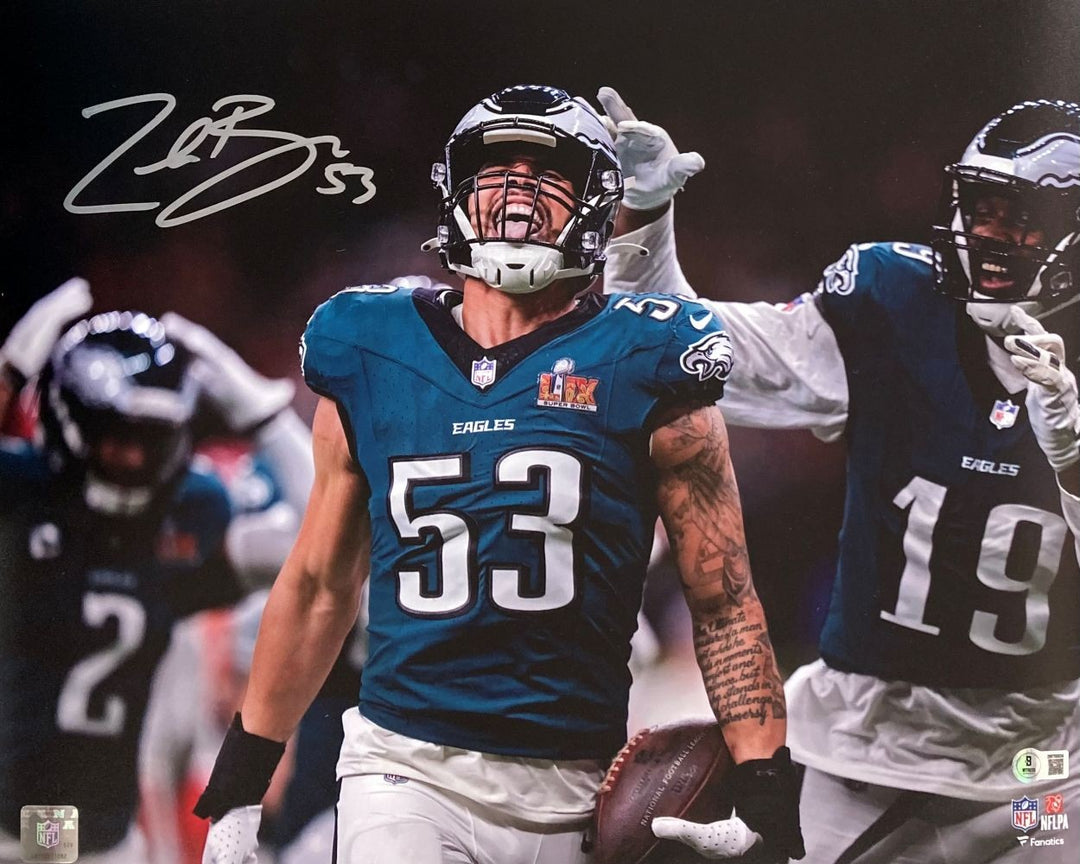 Zack Baun Signed 16x20 Philadelphia Eagles Super Bowl 59 Photo BAS