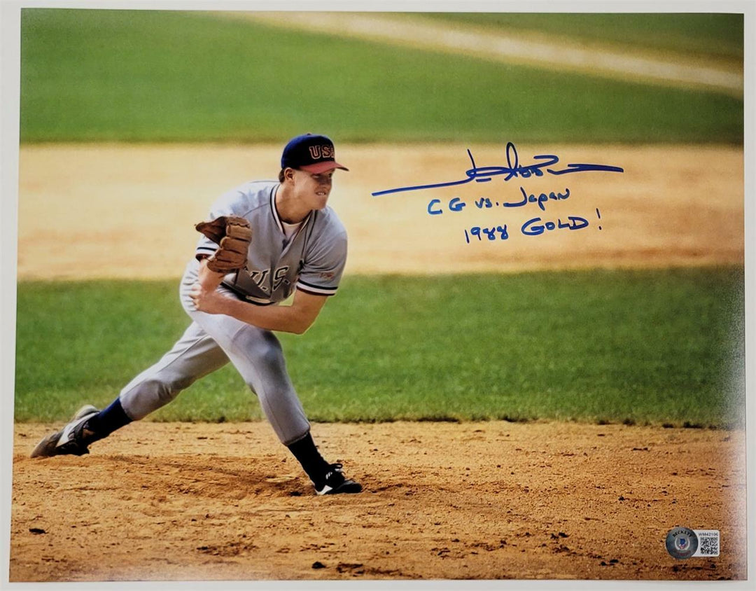 Jim Abbott signed "CG vs Japan, USA Gold" 11x14 Photo ~ Beckett BAS Witness