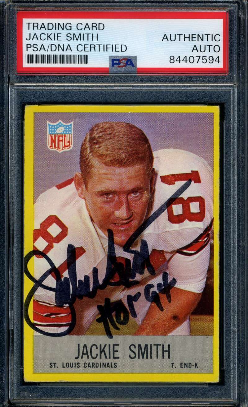 Jackie Smith PSA DNA Coa Signed 1967 Philadelphia Rookie Autograph