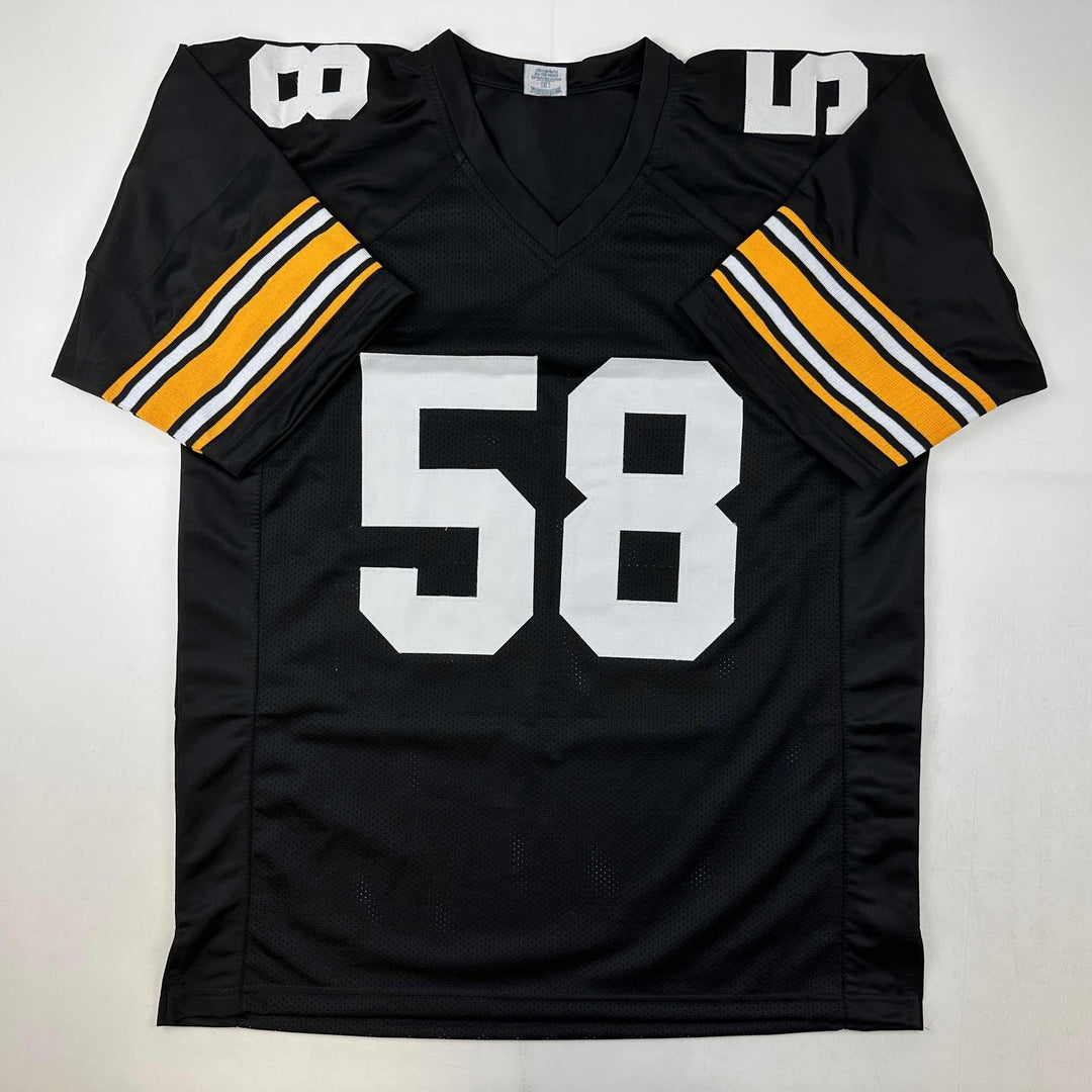 Facsimile Autographed Jack Lambert Pittsburgh Black Reprint Jersey Size Men's XL
