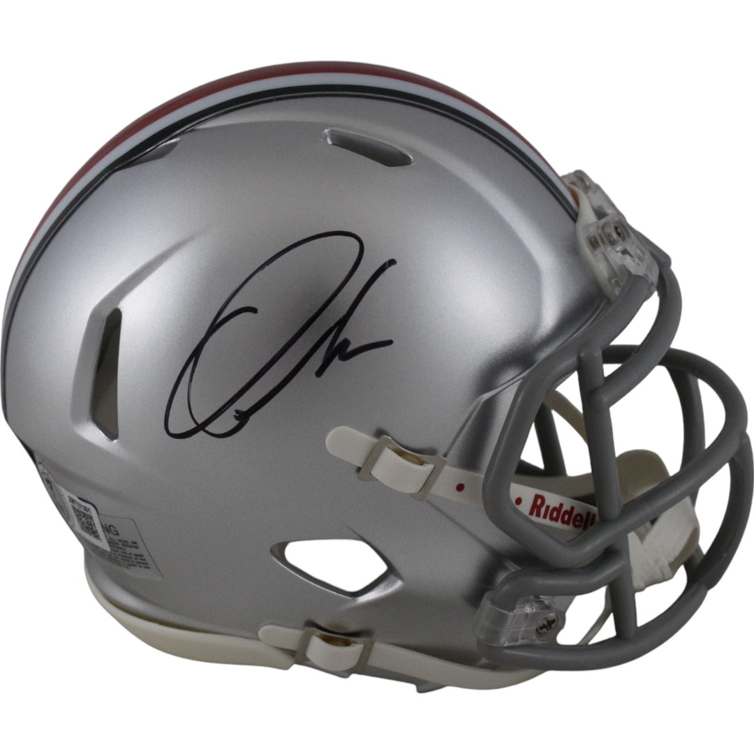 Quinshon Judkins Autographed Ohio State Buckeyes Speed Mini Helmet Beckett 49621
